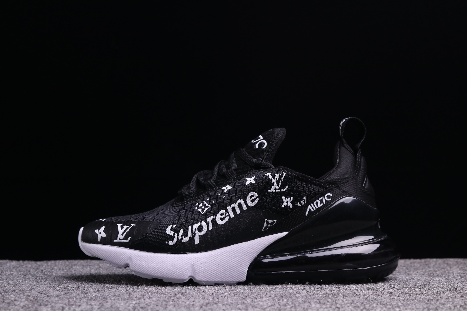 Women Supreme x Nike Air Max 270 Black L V White Shoes